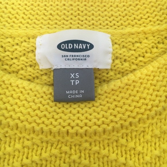 Yellow Old Navy Cotton Sweater - Chevron Stitch - Picture 3 of 4